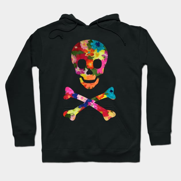 Flower Skull and Crossbones Hoodie by Muzehack